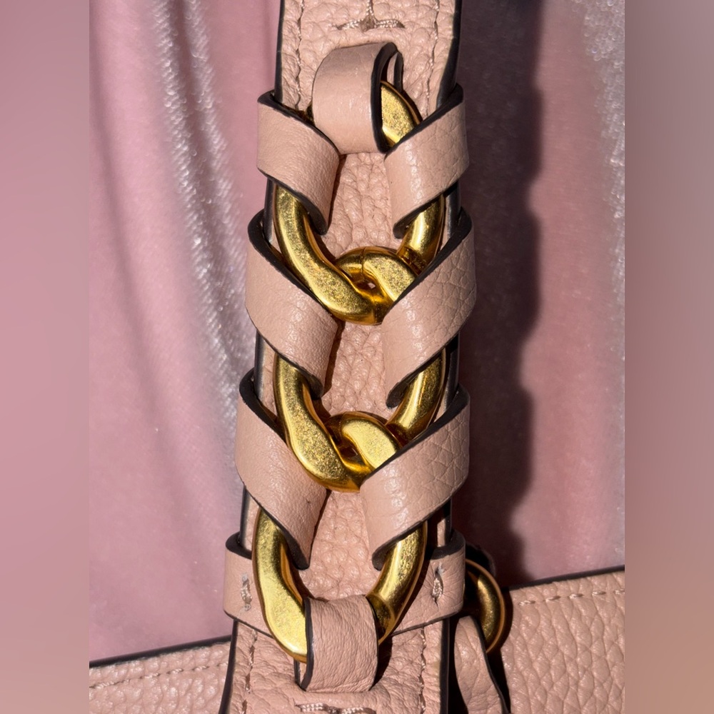 Authentic Limited Edition Tory Burch Brooke Tote “Pink Salt” 12”x 12” + Dust Bag - Picture 7 of 16